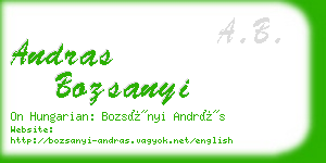 andras bozsanyi business card